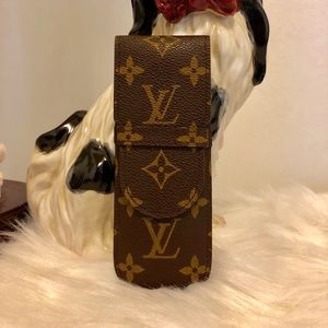 Auth Louis Vuitton Etui Stylos Eyeliners,brushcase